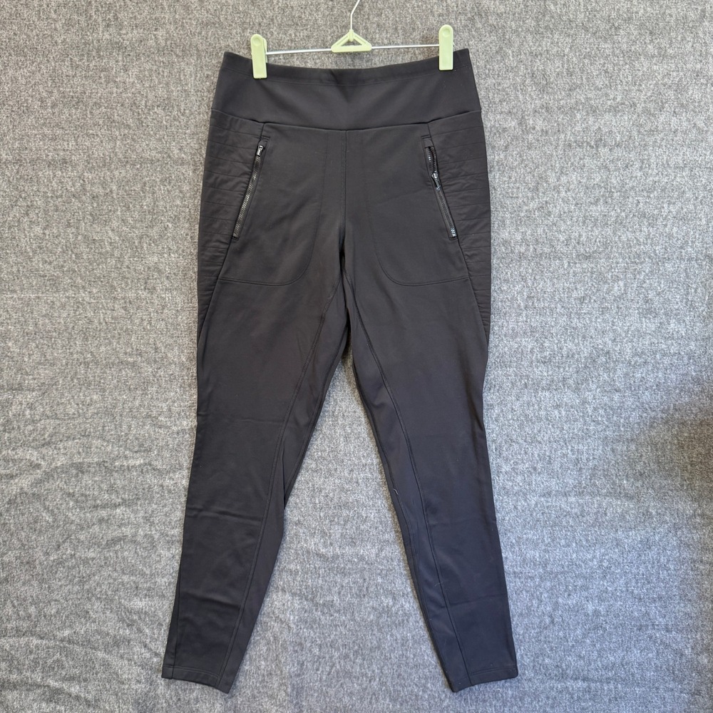 Athleta Peak Hybrid Tight Women, M Black Quilted Winter Warm Running Leggings 31